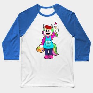 Unicorn as Painter Baseball T-Shirt